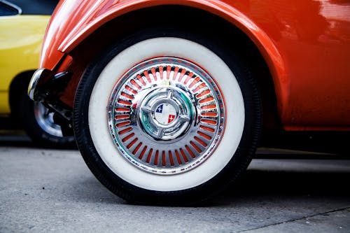 Free Close-up of a Rim in a Vintage Car  Stock Photo