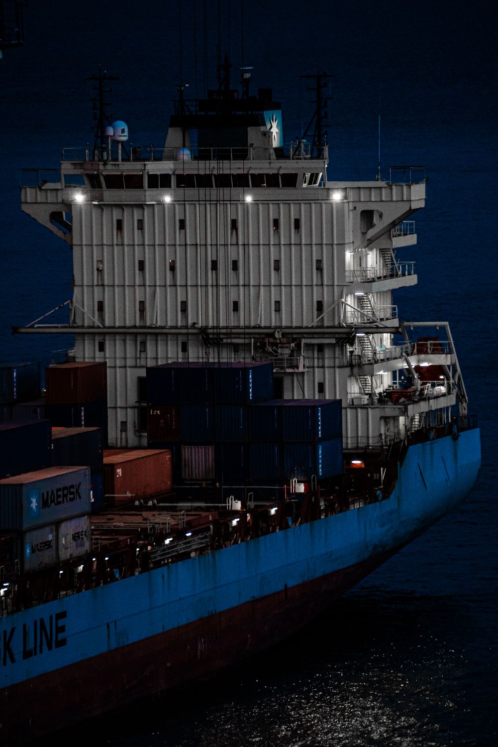 Ship Container Night Container Ship at Night · Free Stock Photo
