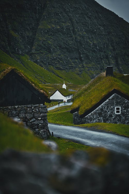 Kostenloses Stock Foto zu außerorts, grasdächer, häuser