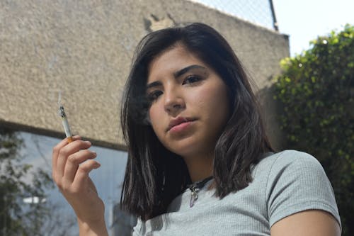 Woman Smoking Cigarette