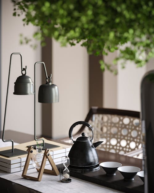 Teapot on a Table on a Terrace 