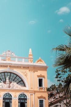 Beautiful ornate architecture of a historic building in Split, Croatia.