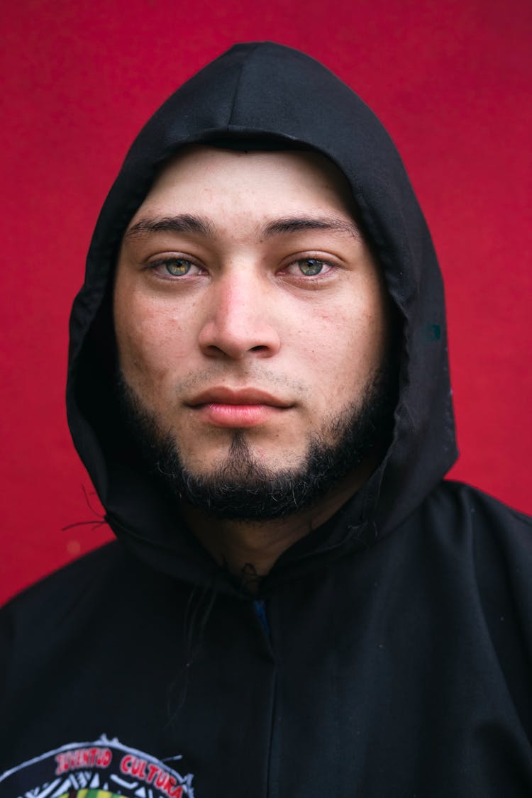 Portrait Of A Young Man Wearing A Hoodie 