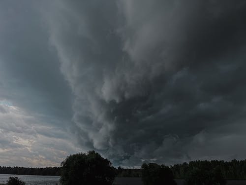 Dramatic Sky with Gray Storm Cloud