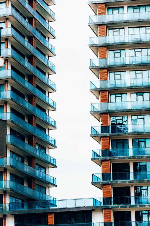 Facade of Modern Apartment Buildings in City 