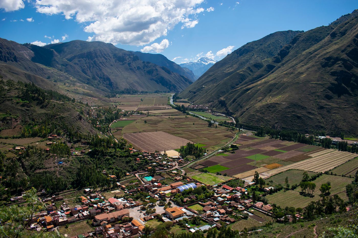 Terraced hillsides above Písac in the Sacred Valley near Cusco, Peru