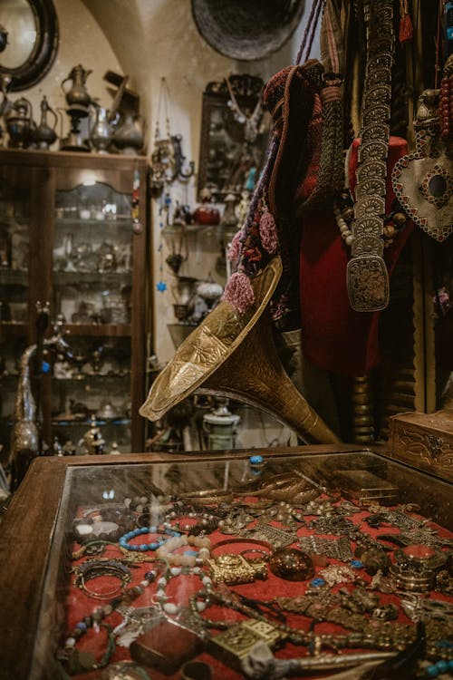 Antique Items on Display in the Shop 