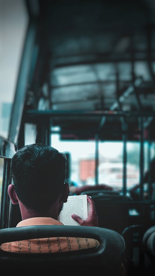 Free stock photo of bengaluru, book, bus ride