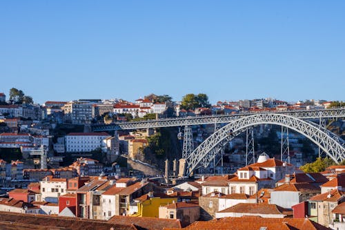 Panorama of Porto with Rooftops and Luís I Bridge