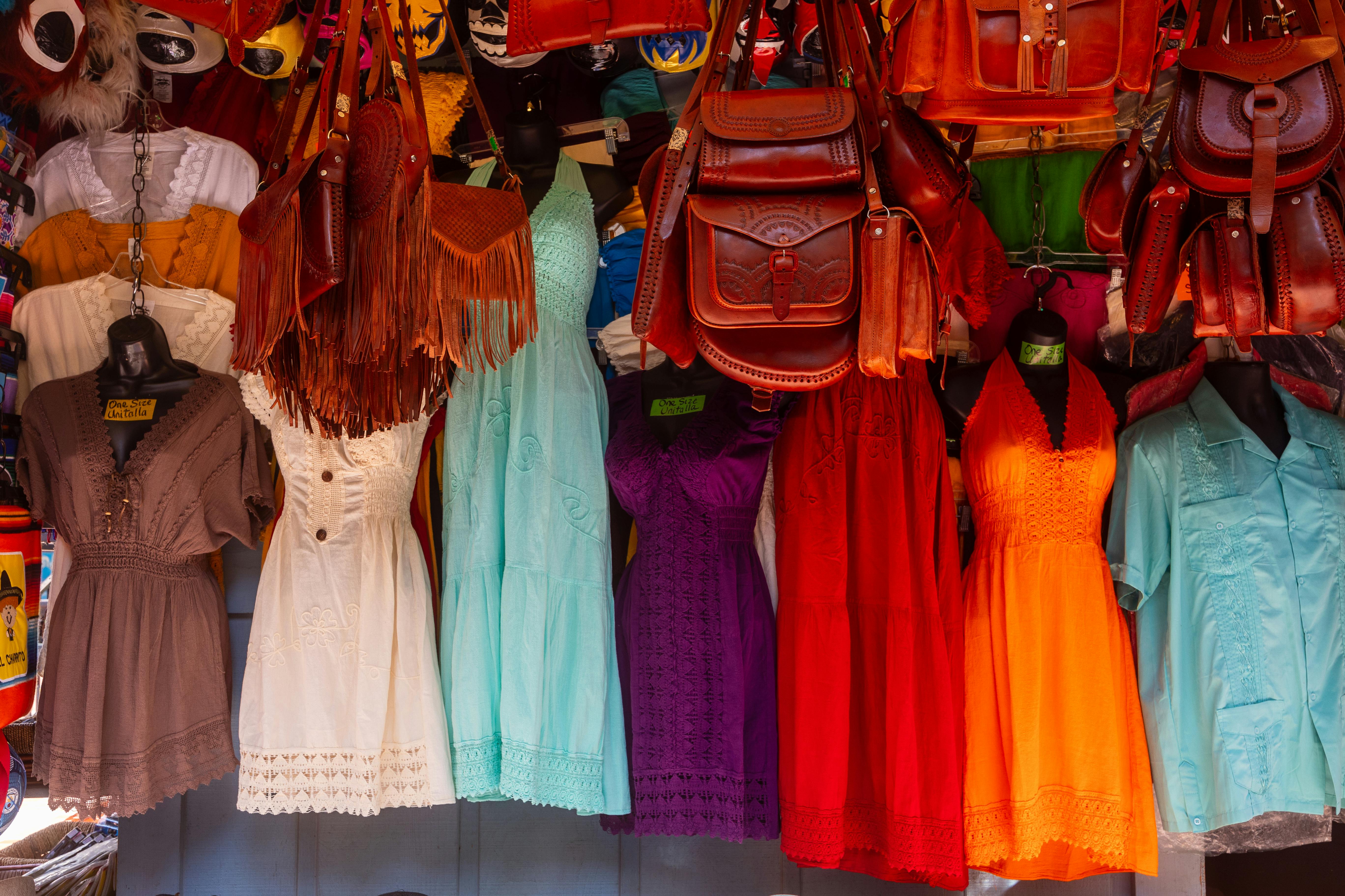 The outdoor San Lorenzo market stalls sell leather, scarves and souvenirs.