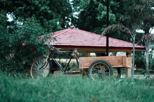 bezplatná Základová fotografie zdarma na téma doprava, dřevěný vozík, jízdní kolo Základová fotografie