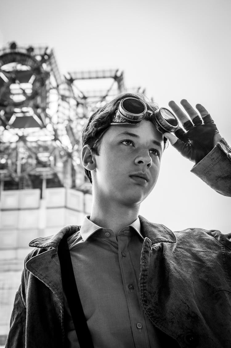 Boy Lifting Goggles To His Forehead