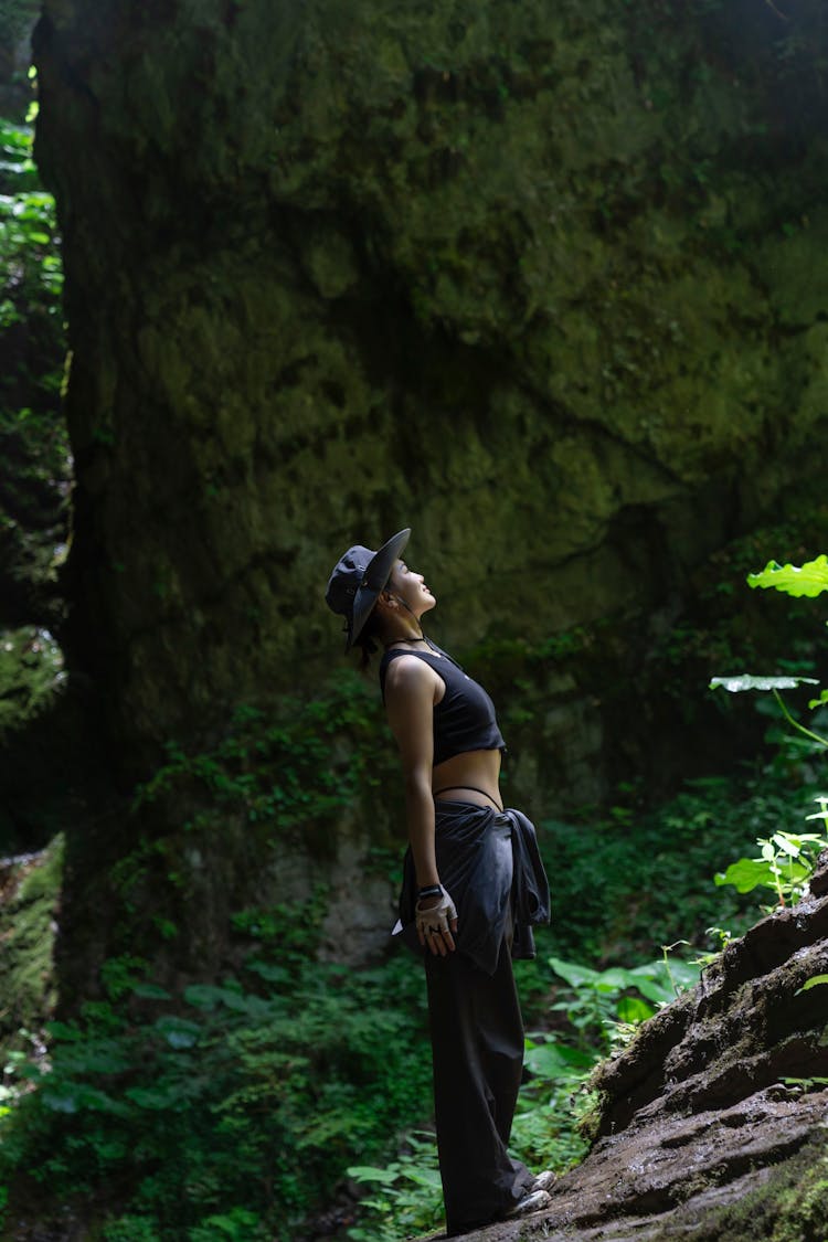 Woman Hiking In Nature