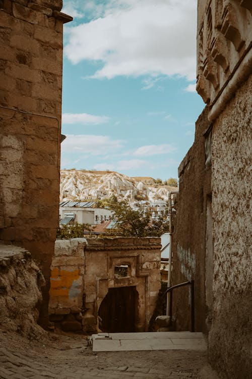 View of an Old Building and Hills of Cappadocia, Turkey 