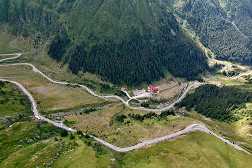 Roads in Valley in Mountains