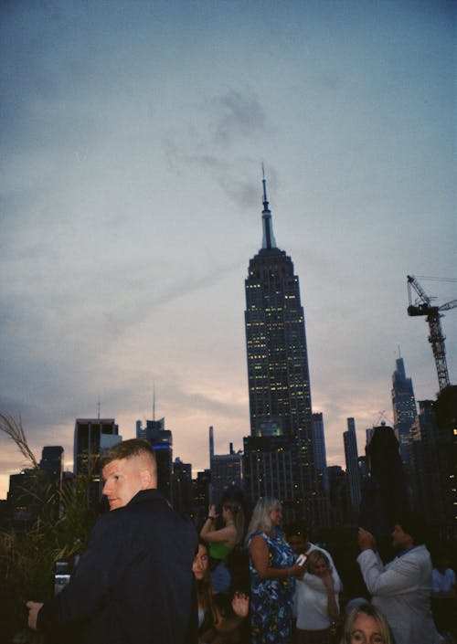 People and Empire State Building behind