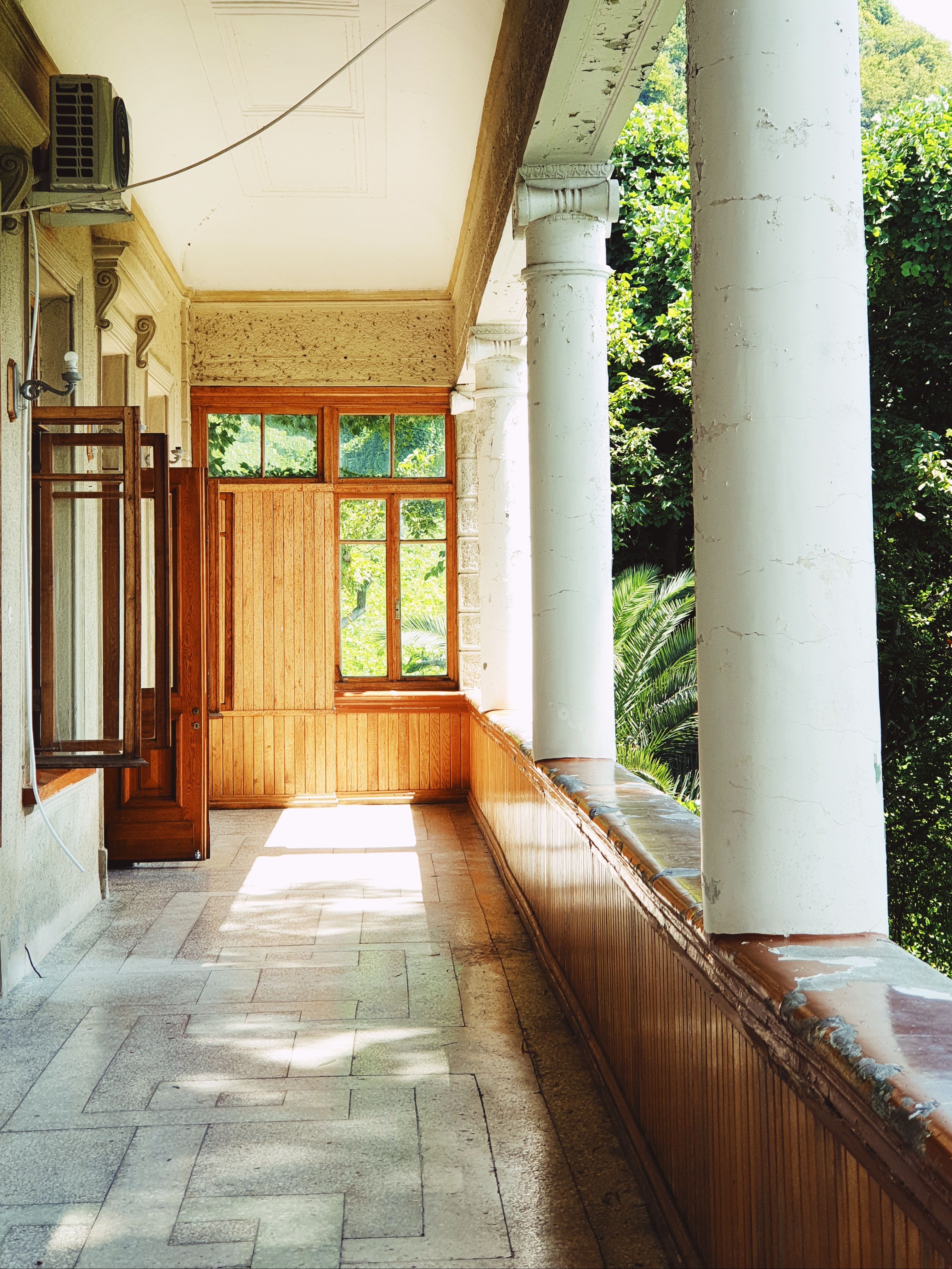 Columns on Wall on Empty Terrace · Free Stock Photo