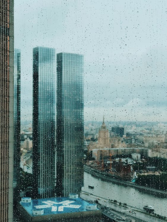 Downtown of Moscow in Rain