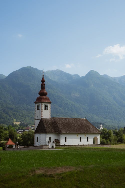 Church in the Mountains near the Bohinj Lake in Slovenia