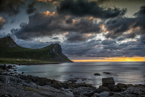 Photos gratuites de bord de mer, ciel spectaculaire, coucher de soleil