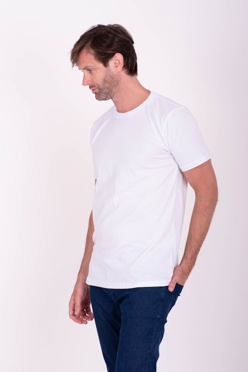 Man in Jeans and White T-shirt