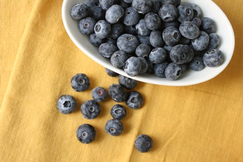 Close-up of a Bowl of Blueberries 