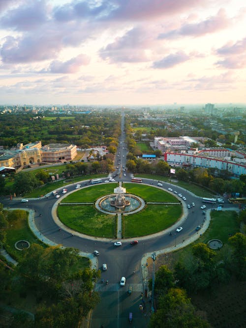 Aerial View of Statue Circle in Jaipur