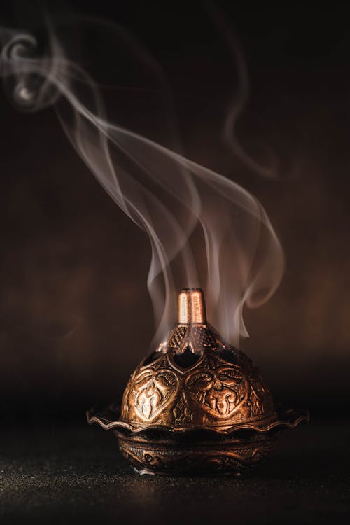 Close-up of a Metal Decoration for Burning Incense