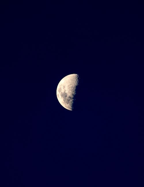 Moon on Clear, Blue Sky