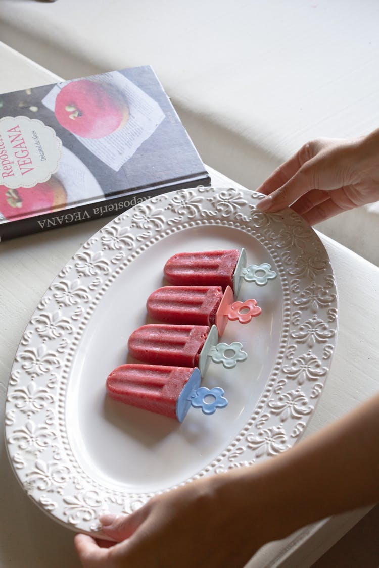 Homemade Popsicles On A Plate 