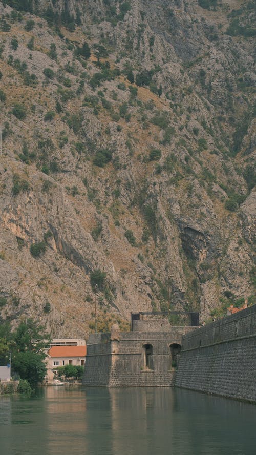 Bastion under a Mountain in Kotor, Montenegro