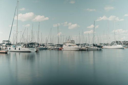 A marina with boats docked in the water