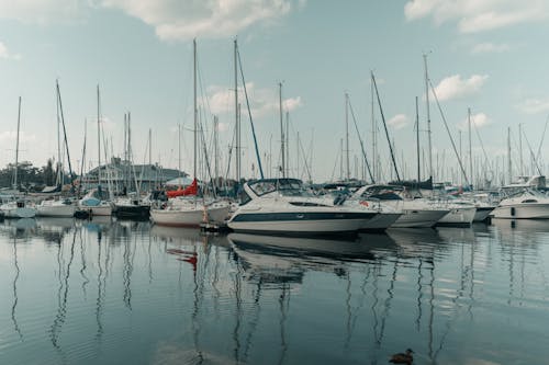 Free A marina with many boats docked in the water Stock Photo