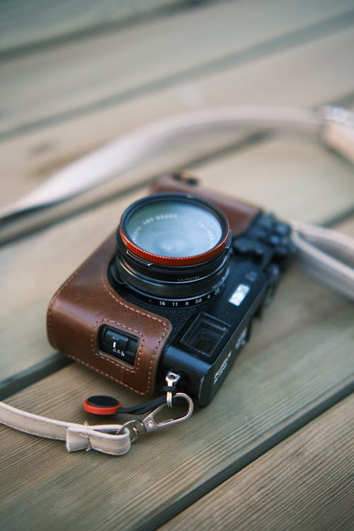 Digital Camera in Leather Case