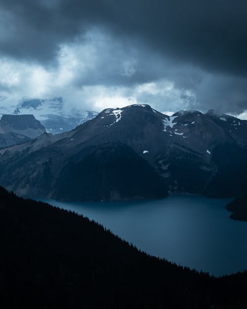 Lake and Rocky Mountains in British Columbia, Canada