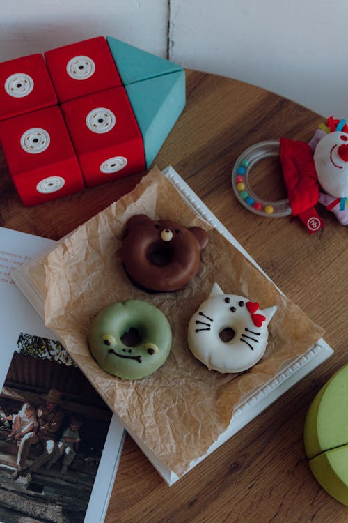 Top View of Decorated Donuts