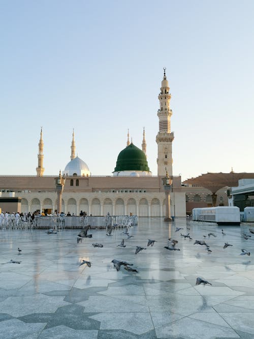 Free Courtyard of Prophets Mosque in Medina Stock Photo