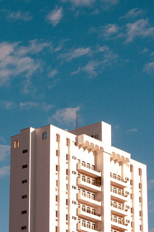 Sunlit Building with Apartments