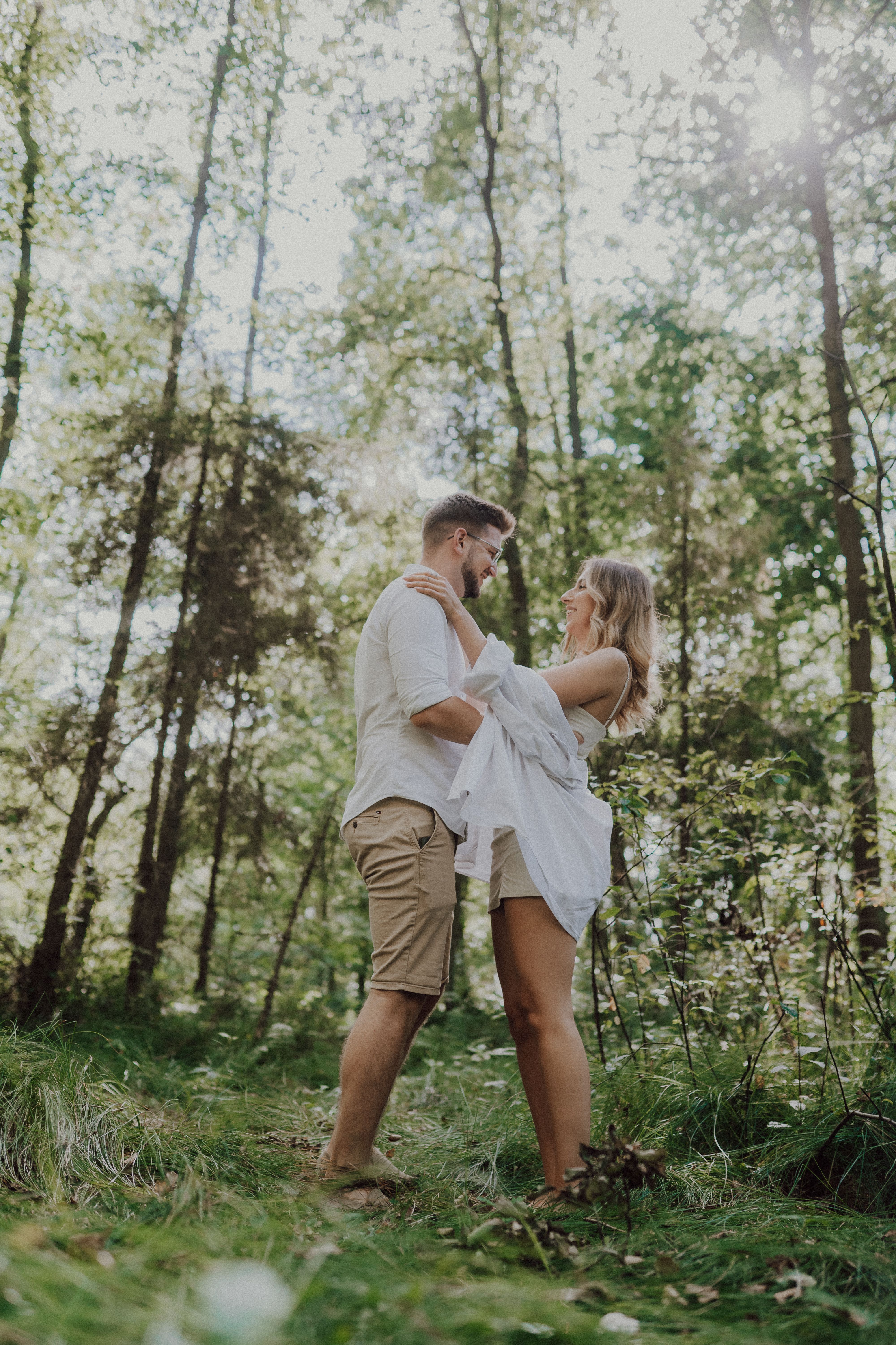 Couple Posing in a Forest · Free Stock Photo