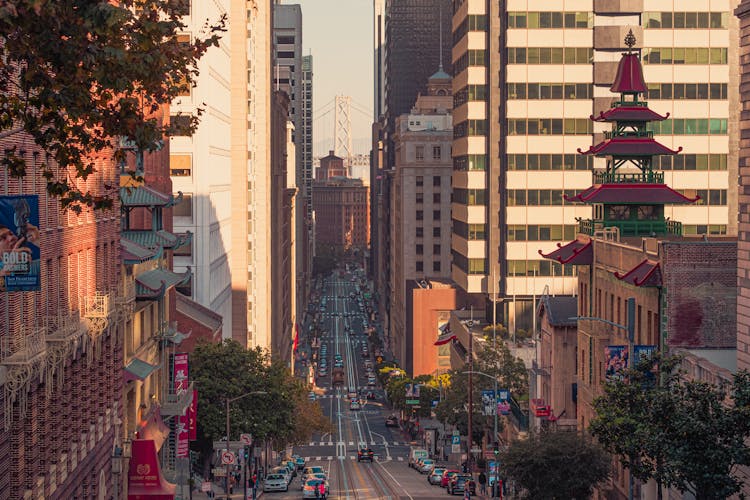 Panorama Of California Street, San Francisco, USA