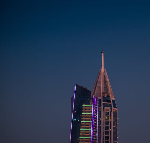 Spire of Marina Tower in Dubai, UAE