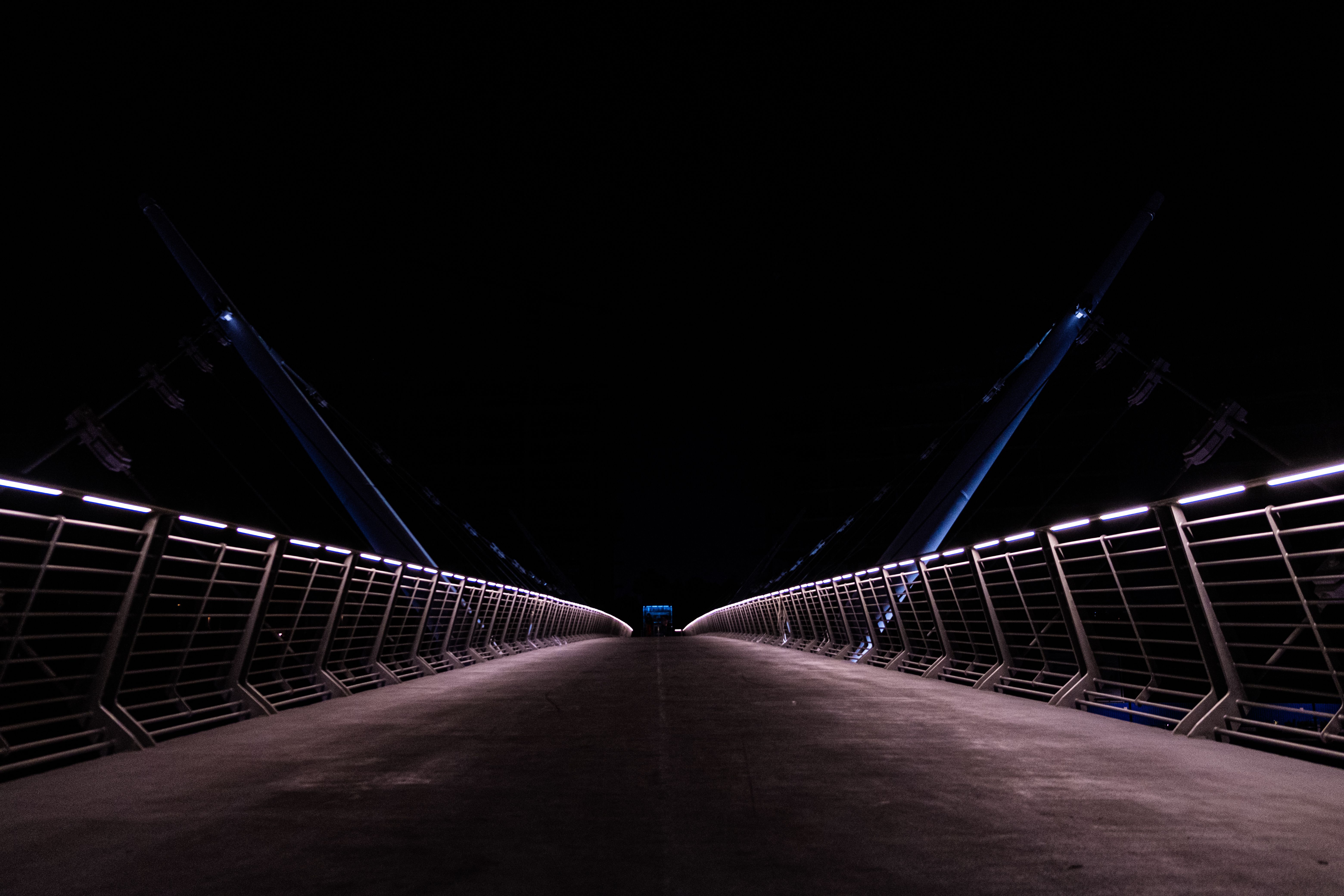 Illuminated Bridge at Night · Free Stock Photo