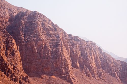 Free Stunning view of red rocky cliffs at Wadi Rum, capturing the arid desert landscape. Stock Photo