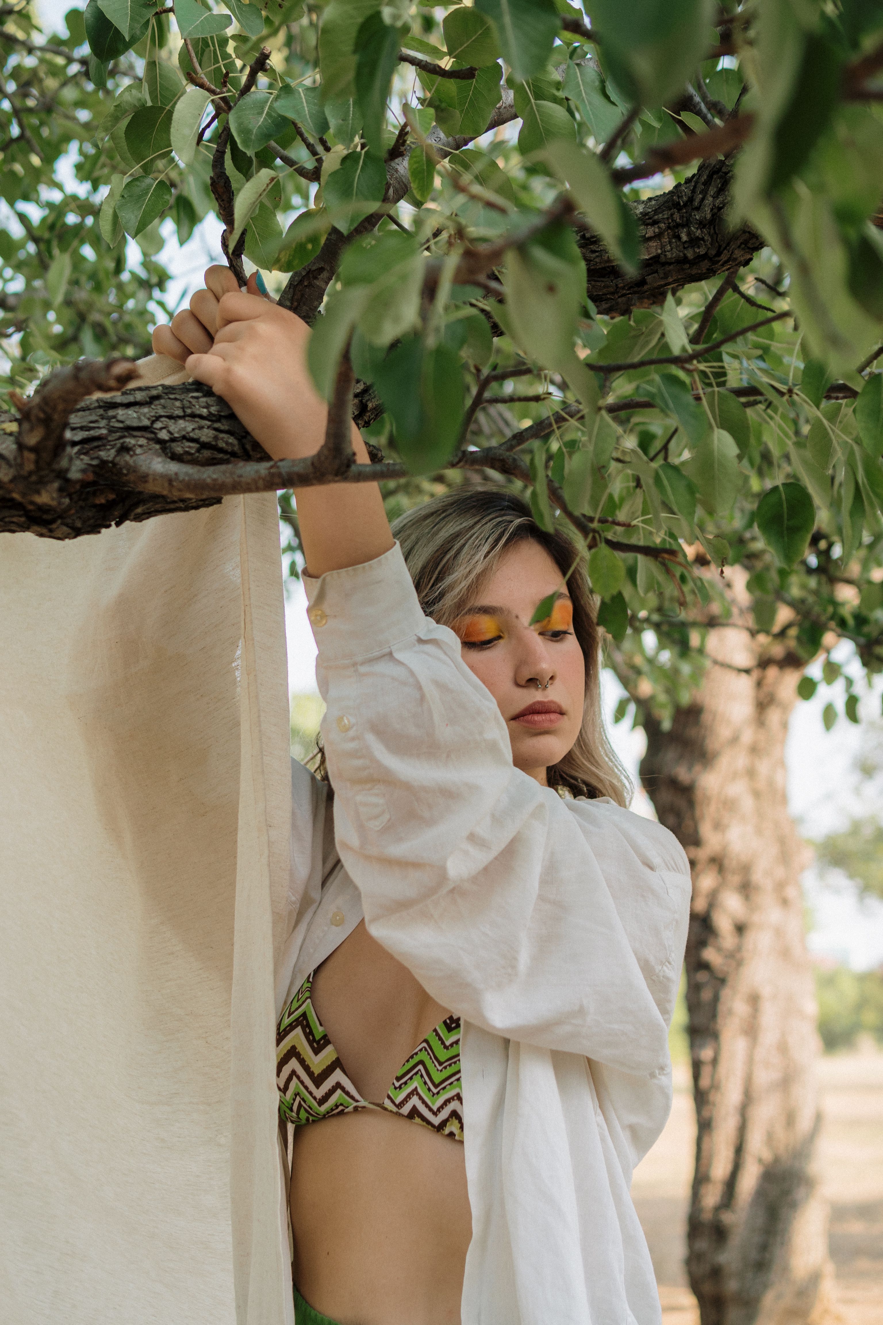 Woman Holding Tree Branch · Free Stock Photo