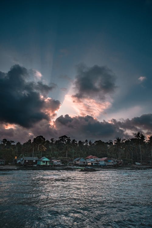 Dramatic Amazing Clouds over Seaside