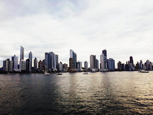 Free Waterfront with modern city skyscrapers Stock Photo