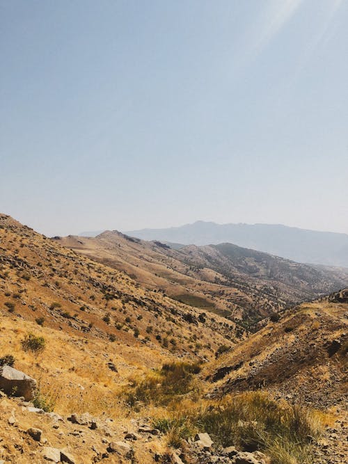 丘陵, 乾旱, 垂直拍摄 的 免费素材图片
