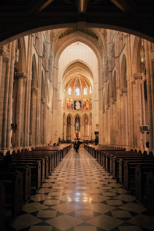 Kostnadsfri bild av almudena katedral, bänkar, interiör