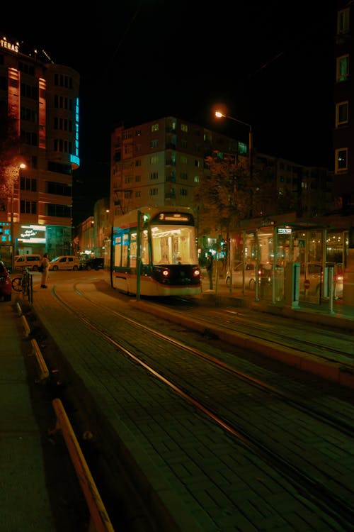 Tram in Eskisehir in Turkey at Night