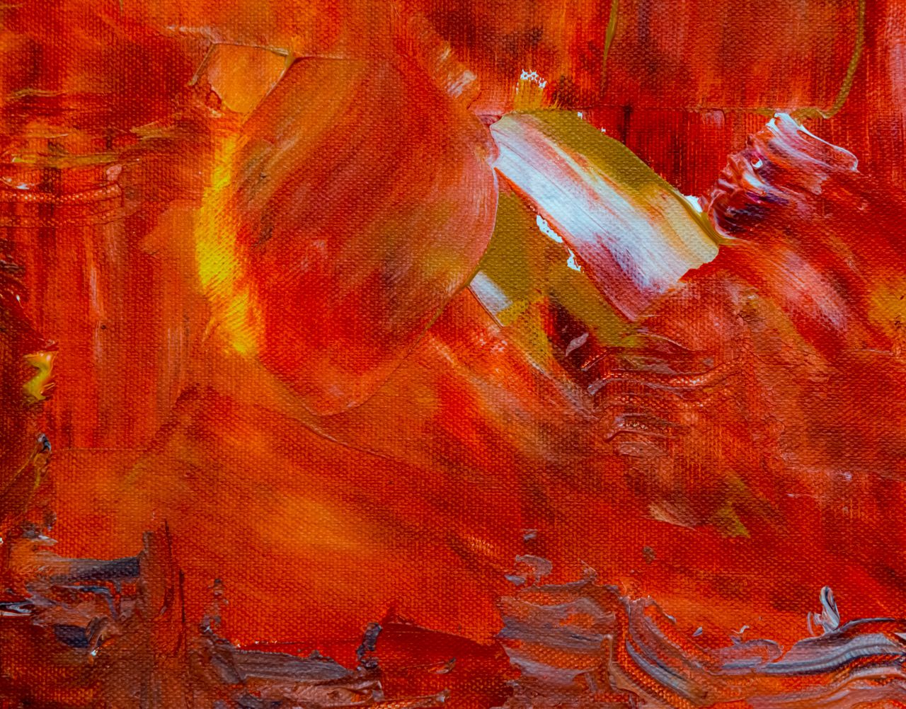 dynamic abstract expressionism artwork featuring bold red and orange a
